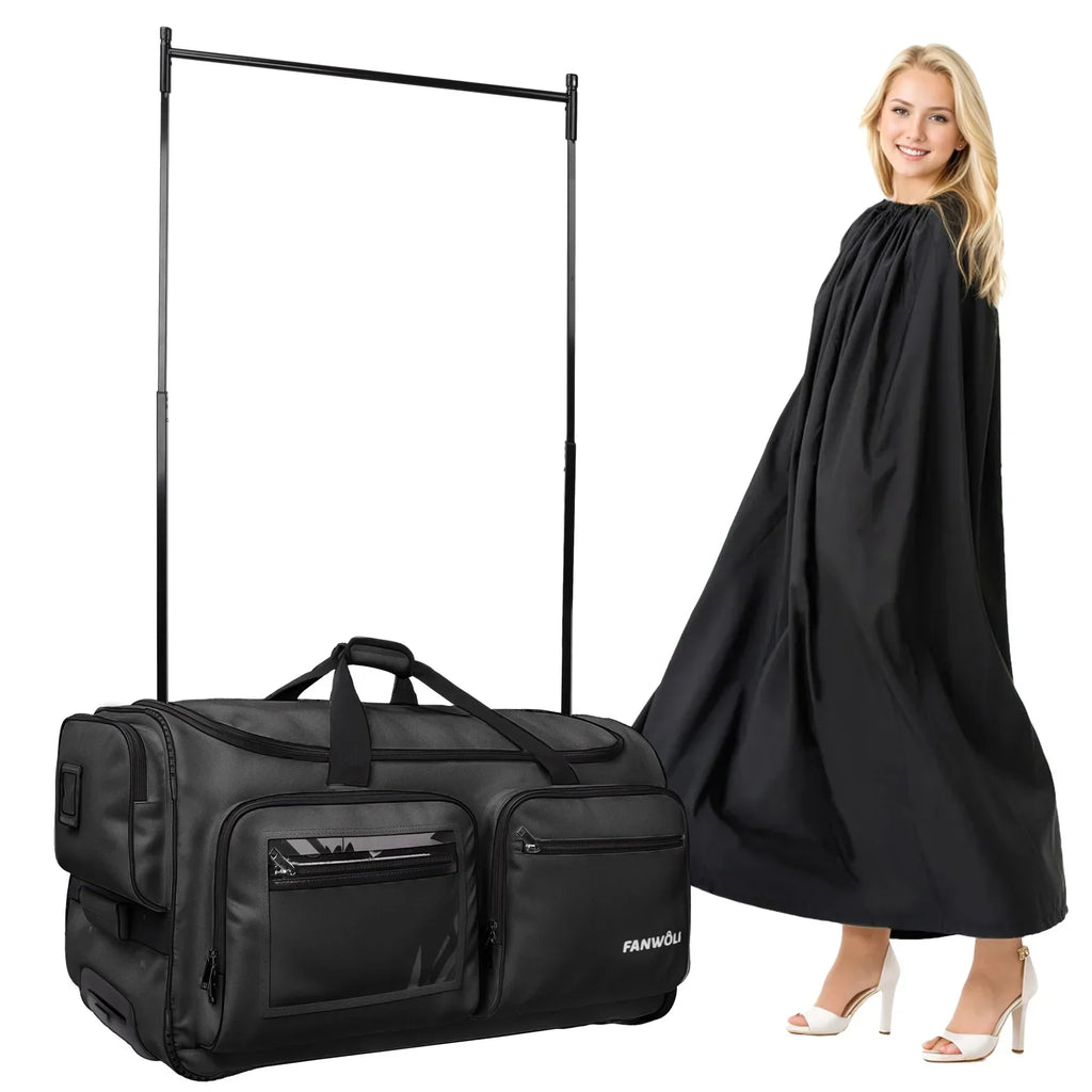 Nouveauté 2026 – Sac de danse Fegat avec portant - Sac de danse pliable à roulettes de 71 cm (28 pouces) pour compétitions, danse, spectacles, streamers et athlètes. Valise légère à roulettes