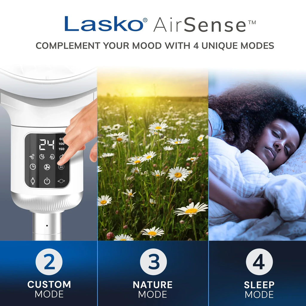 Nouveauté 2026 – Ventilateur sur pied Lasko Whirlwind 7" à 24 vitesses, mouvement orbital, débit d'air de 25 pi/s, télécommande, APDC301