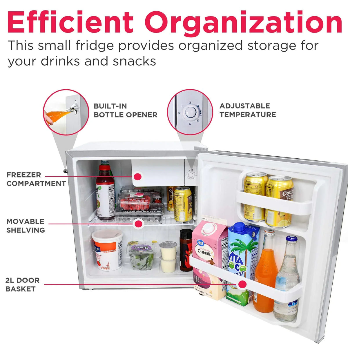 Nouveauté 2026 – Réfrigérateur Frigidaire , 1,6 pi³, style rétro compact, avec ouvre-bouteille latéral, couleur corail
