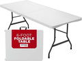 Nouveauté 2026 – Table pliante portable de 2,4 m (8 pi) en plastique blanc, idéale pour l'intérieur et l'extérieur, parfaite pour les fêtes, les pique-niques et le camping. Disponible en 4,2 m (4 pi), 1,8 m (6 pi) et 2,4 m (8 pi