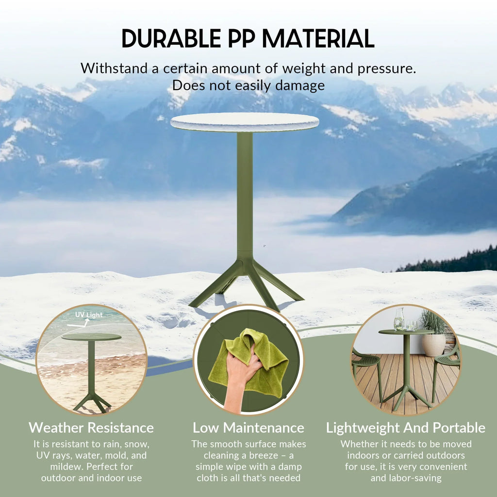 Nouveauté 2026 – Ensemble bistro de patio extérieur 3 pièces WestinTrends Playa en résine, vert olive, avec chaises d'appoint empilables