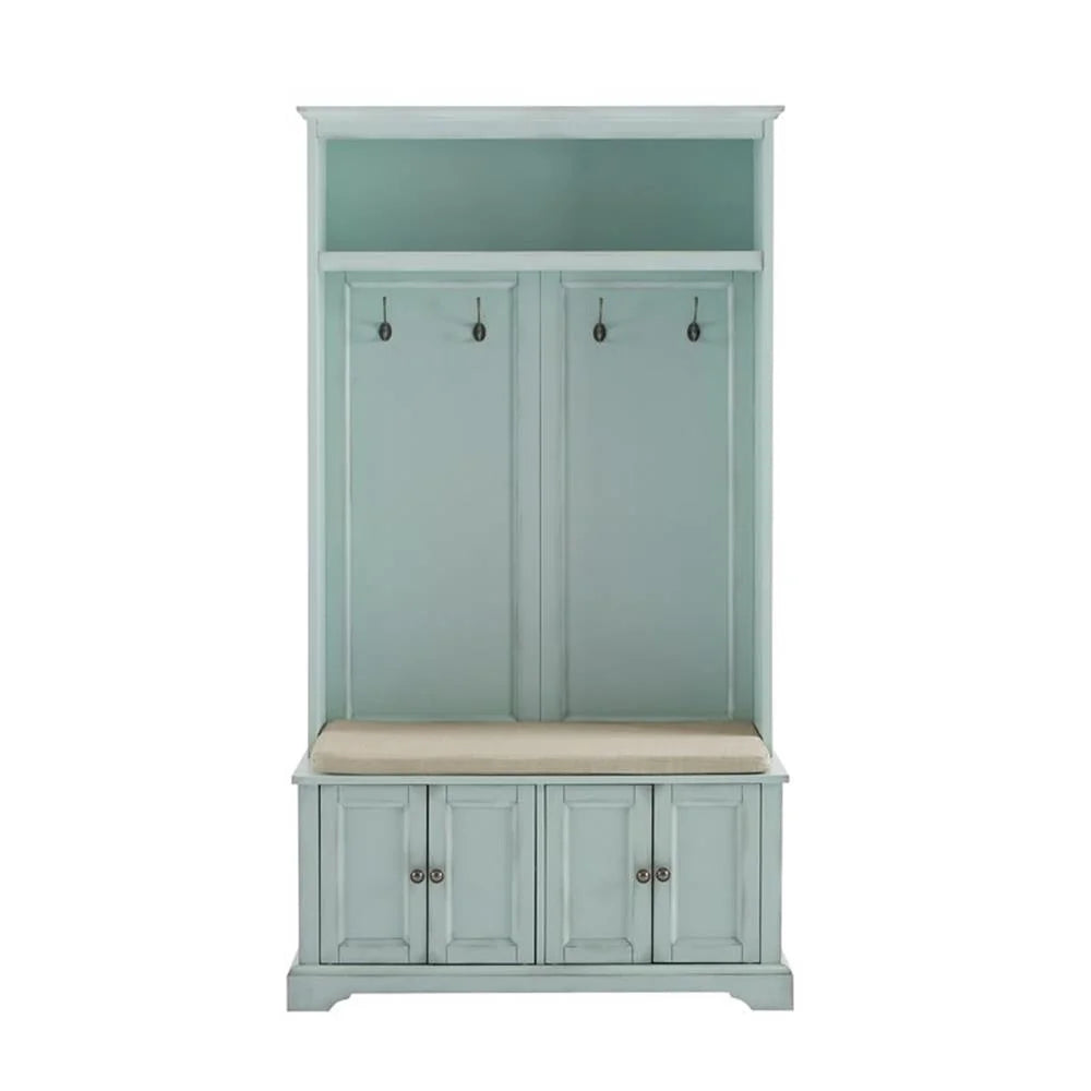 Nouveauté 2026 – Porte-manteau traditionnel en bois Bowery Hill , coloris bleu écume de mer/avoine