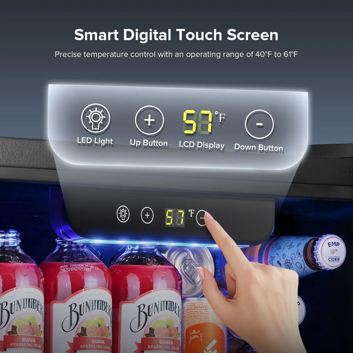 Nouveauté 2026 – Mini-réfrigérateur à boissons Auseo , 1,3 pi³ (37 litres) - Capacité de 55 canettes et 12 bouteilles - Porte double vitrée - Idéal pour la maison, le bar ou le bureau - Commandes tactiles électroniques