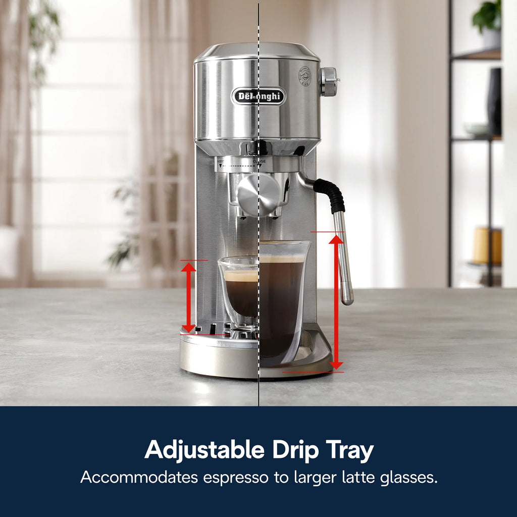 Nouveauté 2026 – Machine à expresso De’Longhi Dedica Duo , format compact avec mousseur intégré pour latte art, expresso, café infusé à froid, lattes et plus encore, acier inoxydable