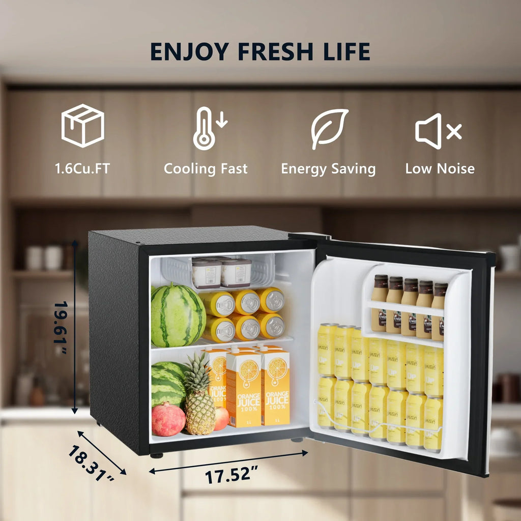Nouveauté 2026 – Mini-réfrigérateur Simzlife , 1,6 pi³, avec congélateur, une porte, noir