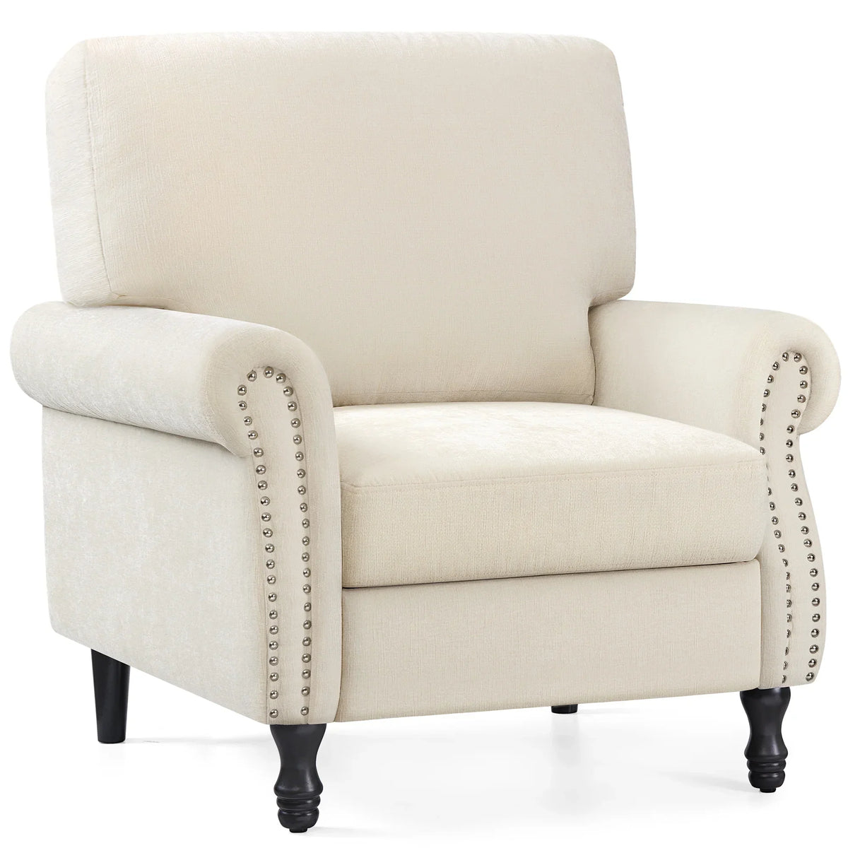 Nouveauté 2026 – Fauteuil d'appoint moderne COOLHUT , canapé une place confortable revêtu de tissu lin avec structure en bois massif, gris