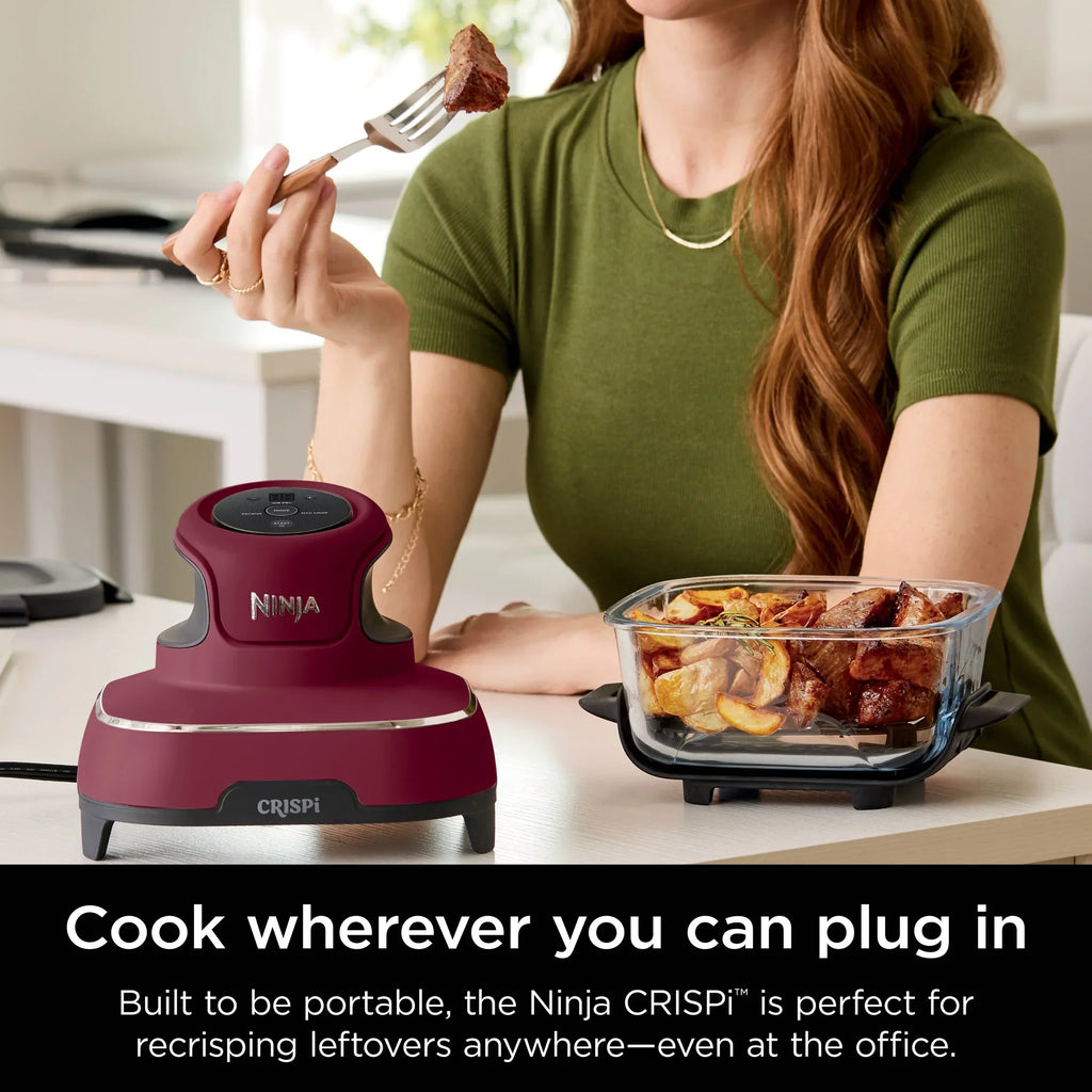 Nouveauté 2026 – Friteuse à air portable 3-en-1 Ninja Crispi , 1500 W, récipients en verre TempWare de 4 L et 5 tasses avec couvercles de conservation, compatible micro-ondes, congélateur et lave-vaisselle, blanc, FN100WH