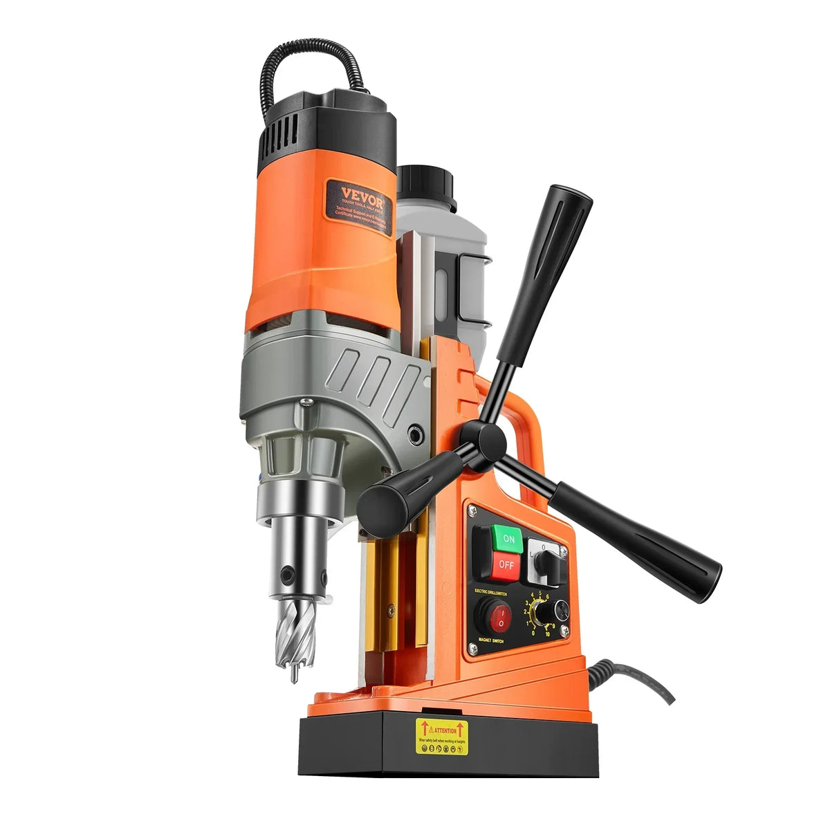 Nouveauté 2026 – Perceuse magnétique VEVOR , moteur de 1450 W, diamètre d'alésage de 50 mm, force de 1808 kgf, perceuse magnétique électrique portable, avec 6 forets à carottage, vitesse variable, machine à percer les surfaces métalliques, pour le br