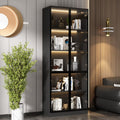 Nouveauté 2026 – Bibliothèque/organisateur KULAGAGA avec éclairage LED, vitrine robuste avec porte vitrée pour salon, 80 cm de large