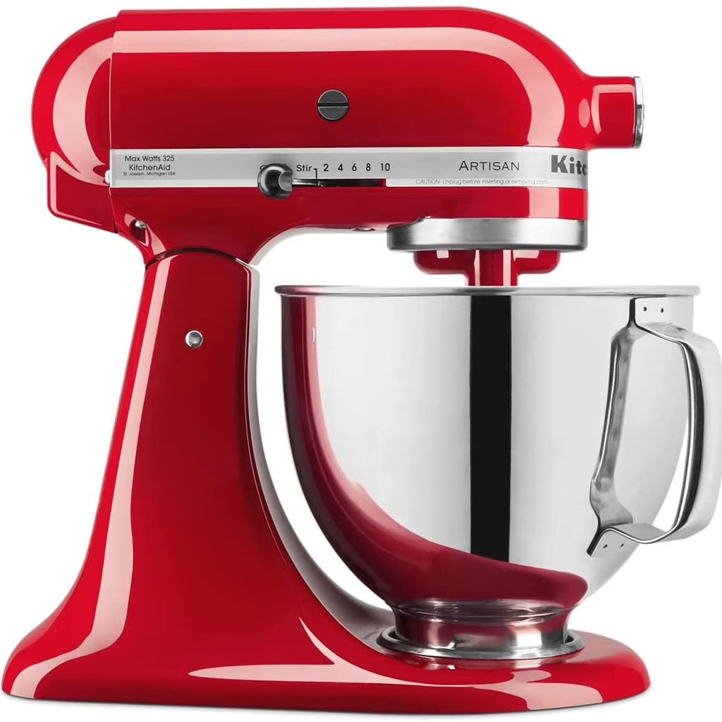 Nouveauté 2026 – Robot pâtissier KitchenAid Artisan Series , tête inclinable, 5 pintes, rouge passion, avec batteur plat, crochet pétrisseur et fouet