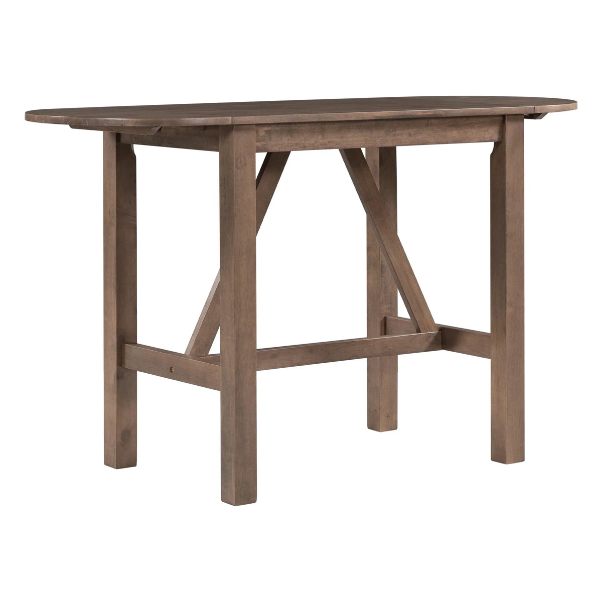 Nouveauté 2026 – Ensemble de salle à manger pliant 3 pièces en bois Harper & Bright Designs : table à abattants et 2 chaises de bar rembourrées, idéal pour les petits espaces, marron