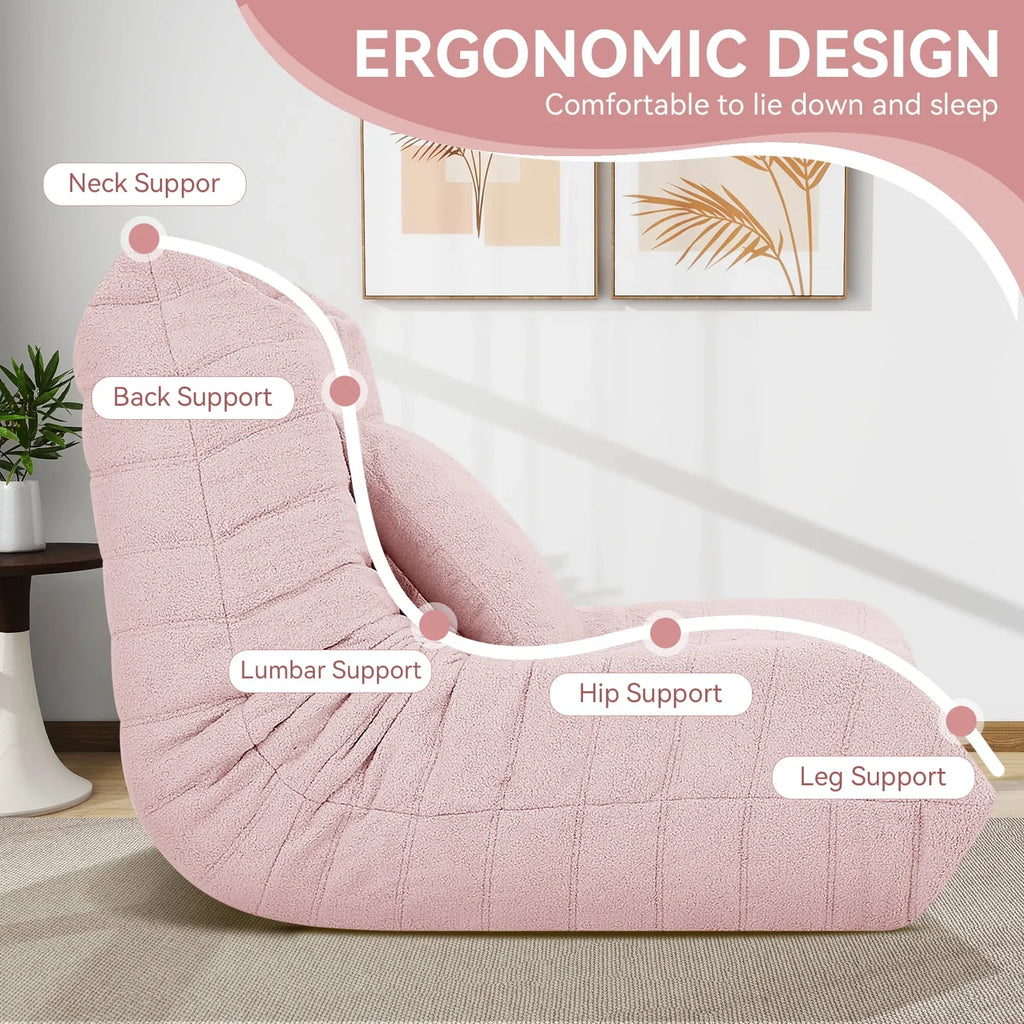 Nouveauté 2026 – Fauteuils poufs VFD pour adultes, pouf avec repose-pieds, canapé lounge confortable en mousse à mémoire de forme, fauteuil de lecture idéal pour la chambre et le salon, canapé de sol relaxant