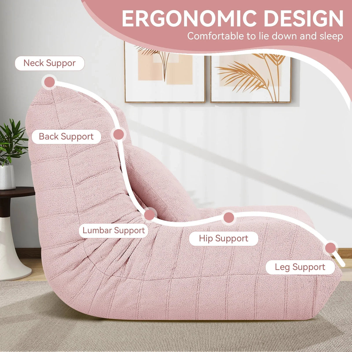 Nouveauté 2026 – Fauteuils poufs VFD pour adultes, pouf avec repose-pieds, canapé lounge confortable en mousse à mémoire de forme, fauteuil de lecture idéal pour la chambre et le salon, canapé de sol relaxant
