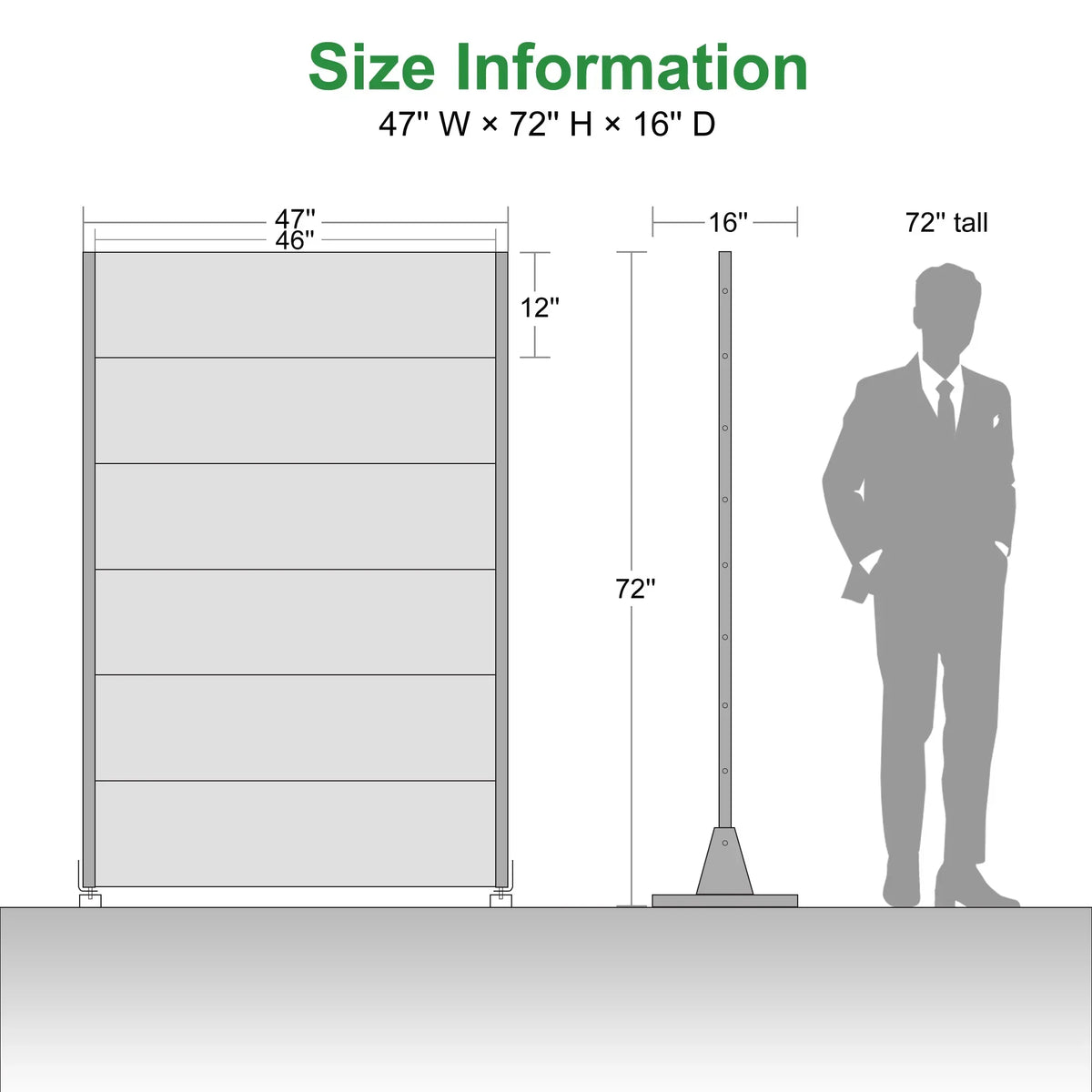 Nouveauté 2026 – Panneau de séparation extérieur en métal noir MAYEERTY 72*47" pour patio, style classique à persiennes