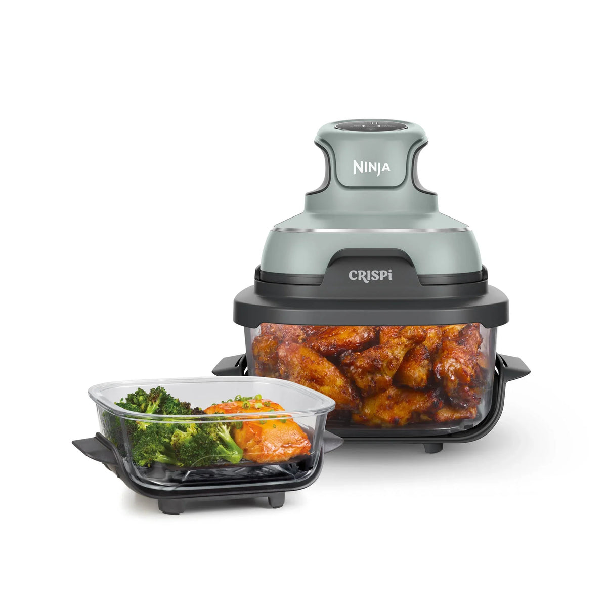 Nouveauté 2026 – Friteuse à air portable Ninja Crispi 4-en-1 en verre , récipients de 4 pintes et 6 tasses, Cyberspace