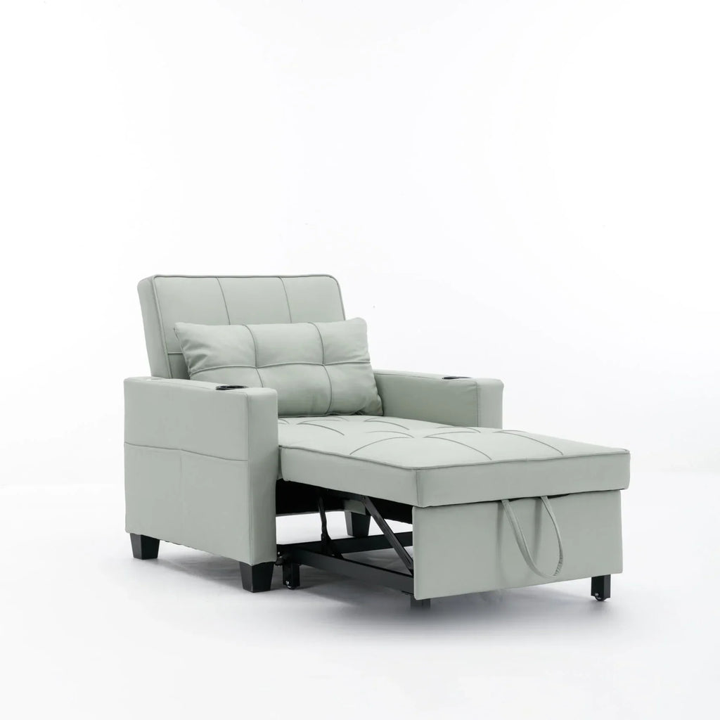 Nouveauté 2026 – Canapé-lit futon convertible , fauteuil-lit multifonctionnel 3 en 1 avec ports USB, dossier inclinable réglable, idéal pour les petits espaces (salon, chambre), revêtement en tissu technique, gris foncé