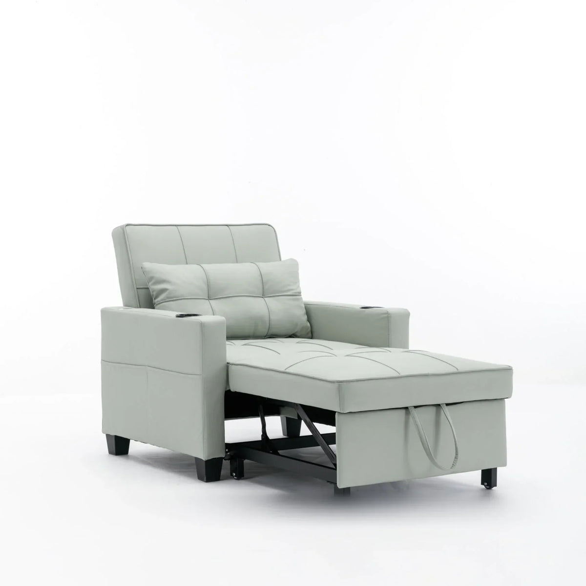 Nouveauté 2026 – Canapé-lit futon convertible , fauteuil-lit multifonctionnel 3 en 1 avec ports USB, dossier inclinable réglable, idéal pour les petits espaces (salon, chambre), revêtement en tissu technique, gris foncé