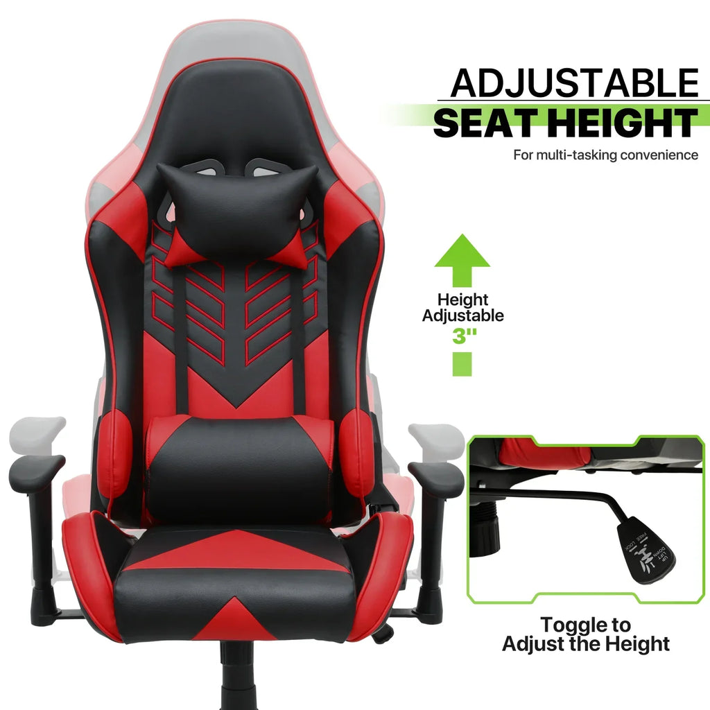 Nouveauté 2026 – Chaise de jeu ergonomique Magshion , chaise de jeu confortable, chaise de bureau en cuir, chaise de jeu pivotante et réglable, bleue