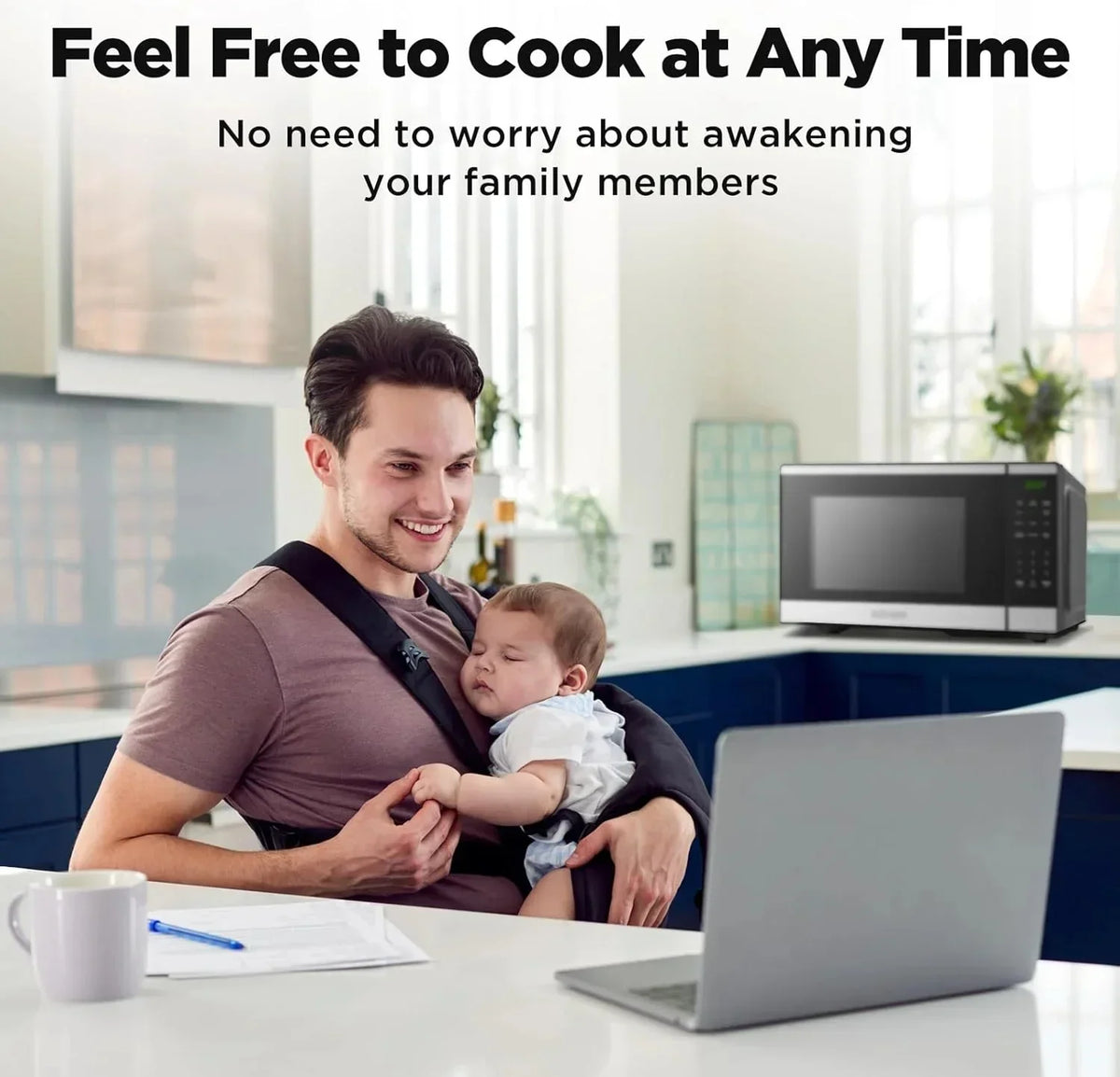 Nouveauté 2026 – Four à micro-ondes de comptoir BLACK+DECKER 0,9 pi³ , 6 menus automatiques, 10 niveaux de puissance, panneau numérique, 900 W