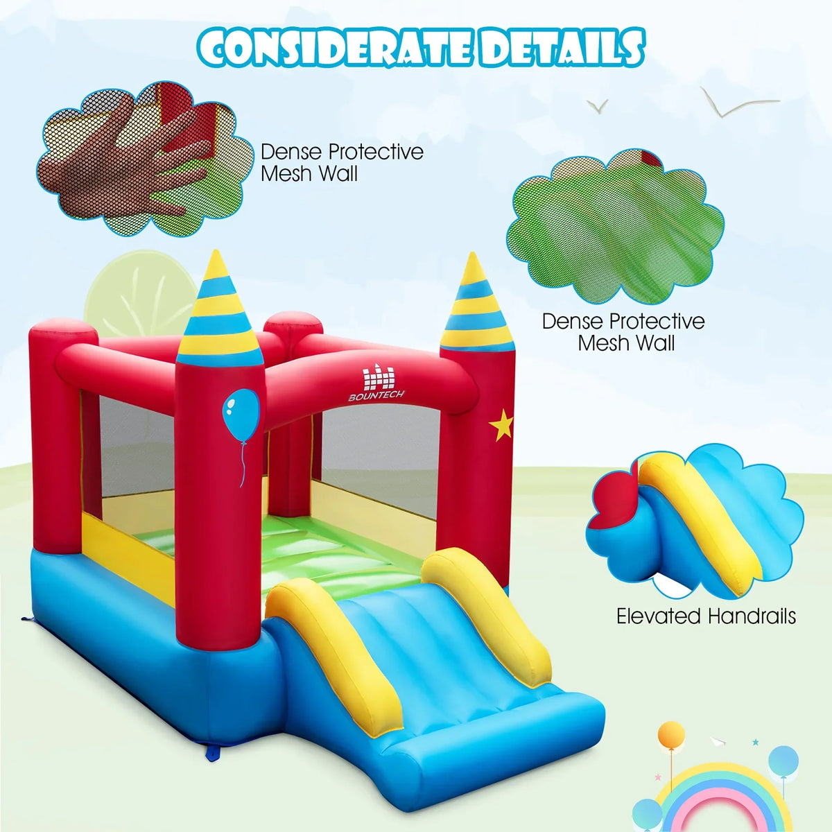 Nouveauté 2026 – Château gonflable Costway pour enfants, utilisable à l'intérieur comme à l'extérieur, avec souffleur de 480 W
