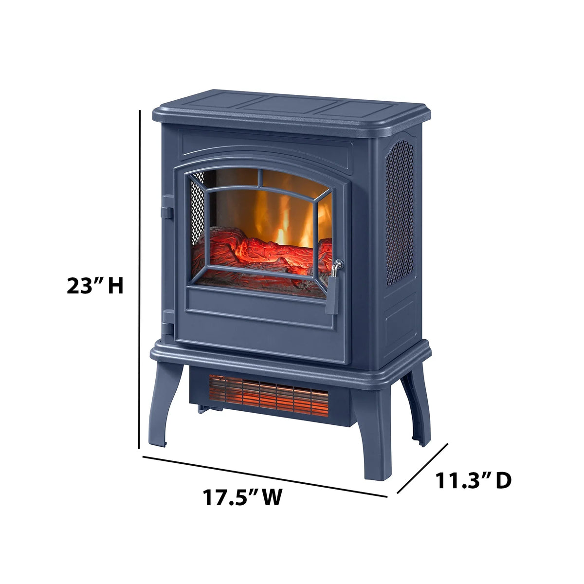 Nouveauté 2026 – Poêle électrique infrarouge à quartz ClassicFlame 17,5" W, bleu insigne