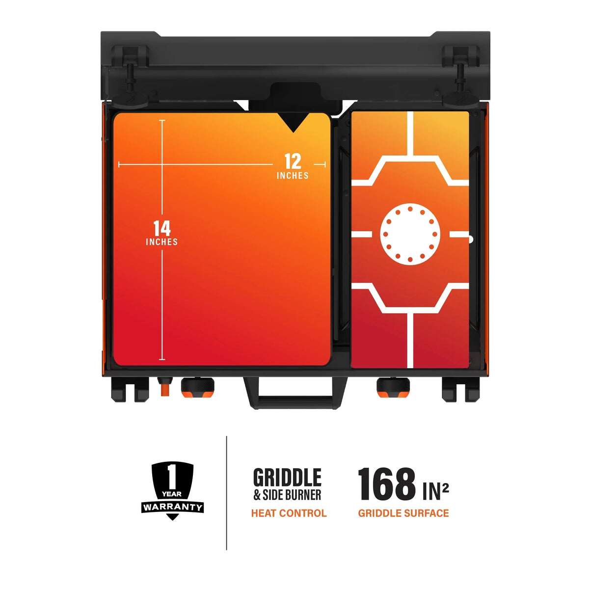 Nouveauté 2026 – Plaque de cuisson au propane Blackstone Adventure Ready 12" x 14" avec brûleur latéral