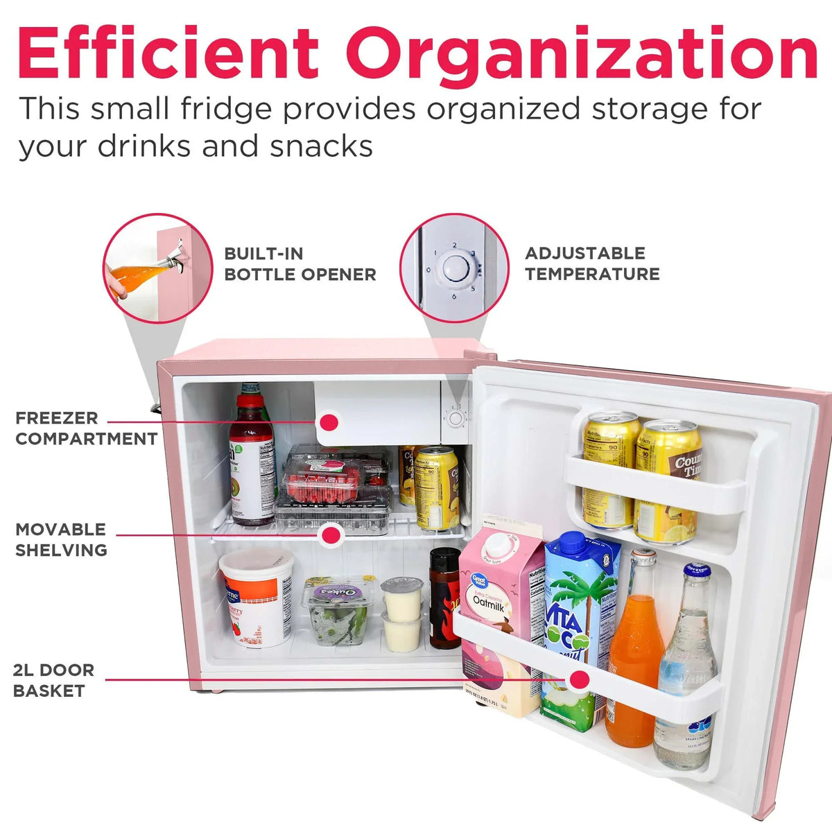 Nouveauté 2026 – Réfrigérateur Frigidaire , 1,6 pi³, style rétro compact, avec ouvre-bouteille latéral, couleur corail