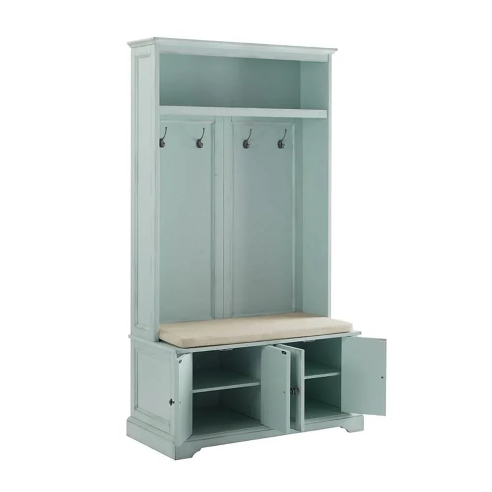 Nouveauté 2026 – Porte-manteau traditionnel en bois Bowery Hill , coloris bleu écume de mer/avoine