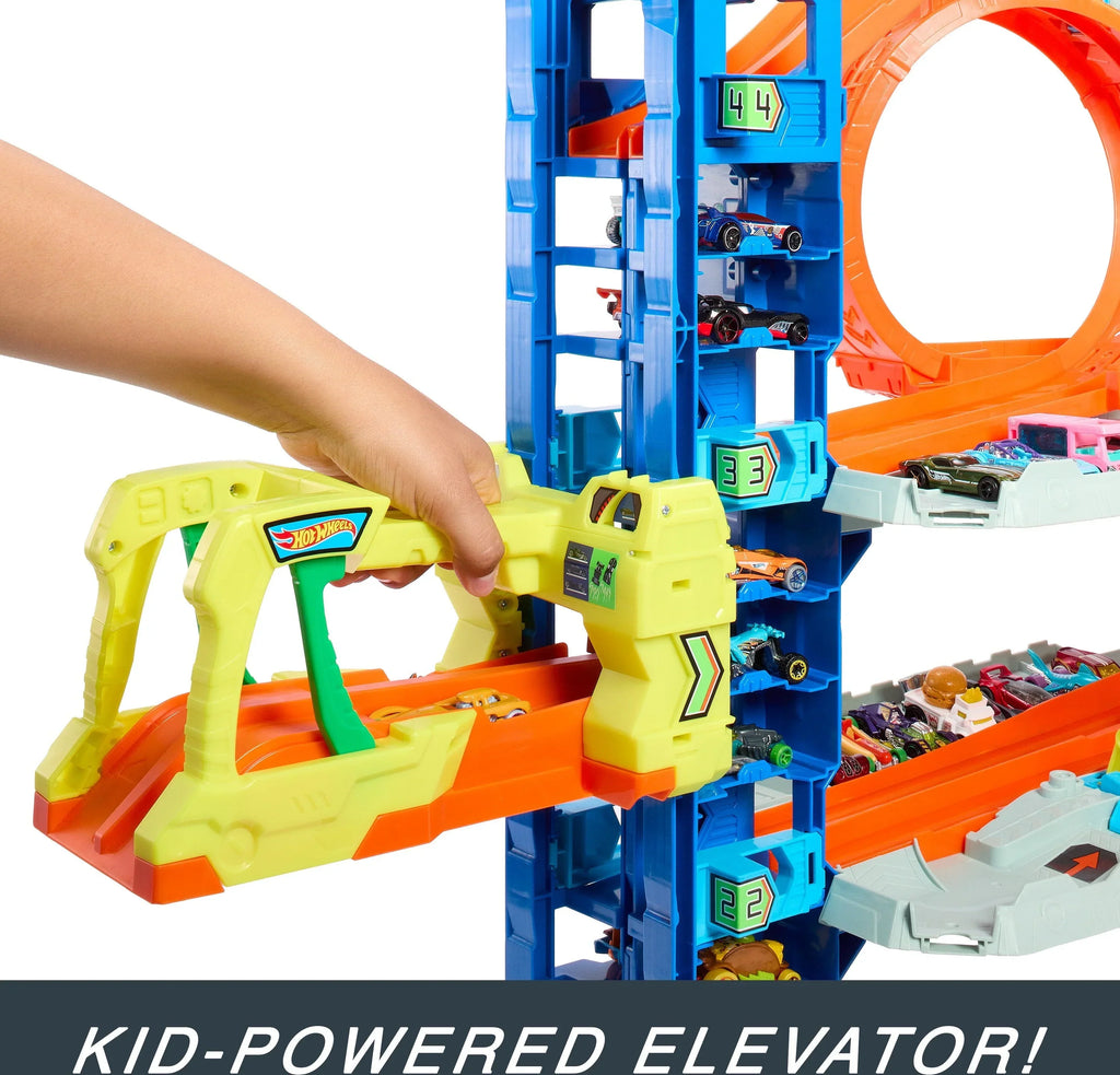 Nouveauté 2026 – Coffret de jeu Hot Wheels City Ultimate Garage avec 2 voitures miniatures, rangement pour plus de 50 voitures