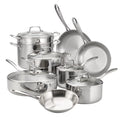 Nouveauté 2026 – Ensemble de 14 pièces de batterie de cuisine Tramontina en acier inoxydable triple couche avec couvercles en verre