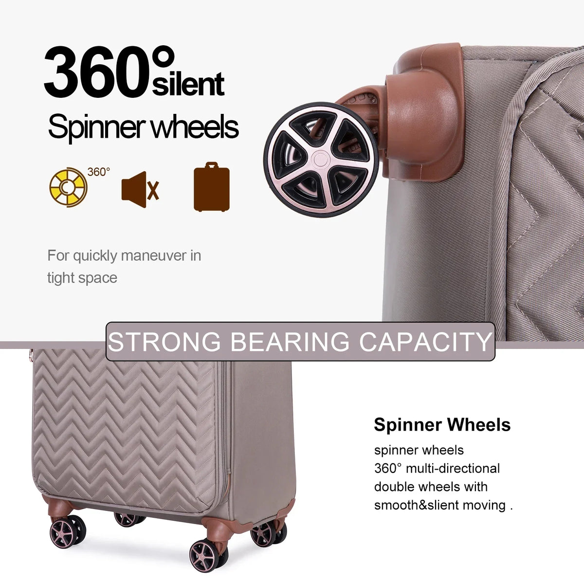 Nouveauté 2026 – Ensemble de 4 bagages Travelhouse : valise souple extensible et légère avec doubles roulettes multidirectionnelles (noir