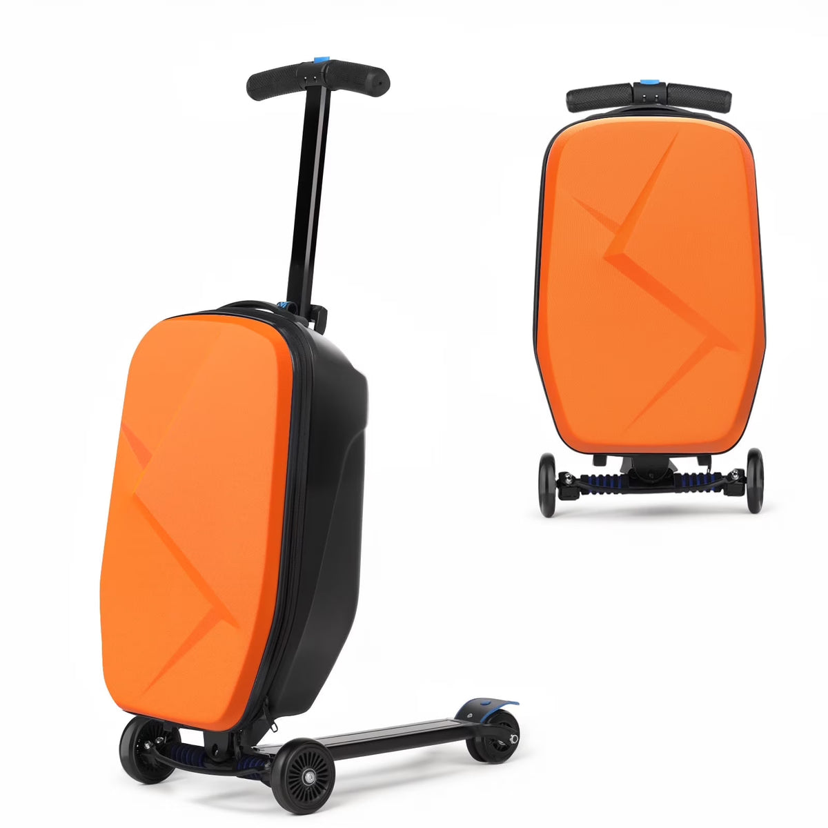 Nouveauté 2026 – Valise-trottinette Advwin pour enfants et adultes, valise rigide à roulettes pour enfants de 4 à 15 ans, multifonctionnelle, légère et pliable, avec roulettes, rose