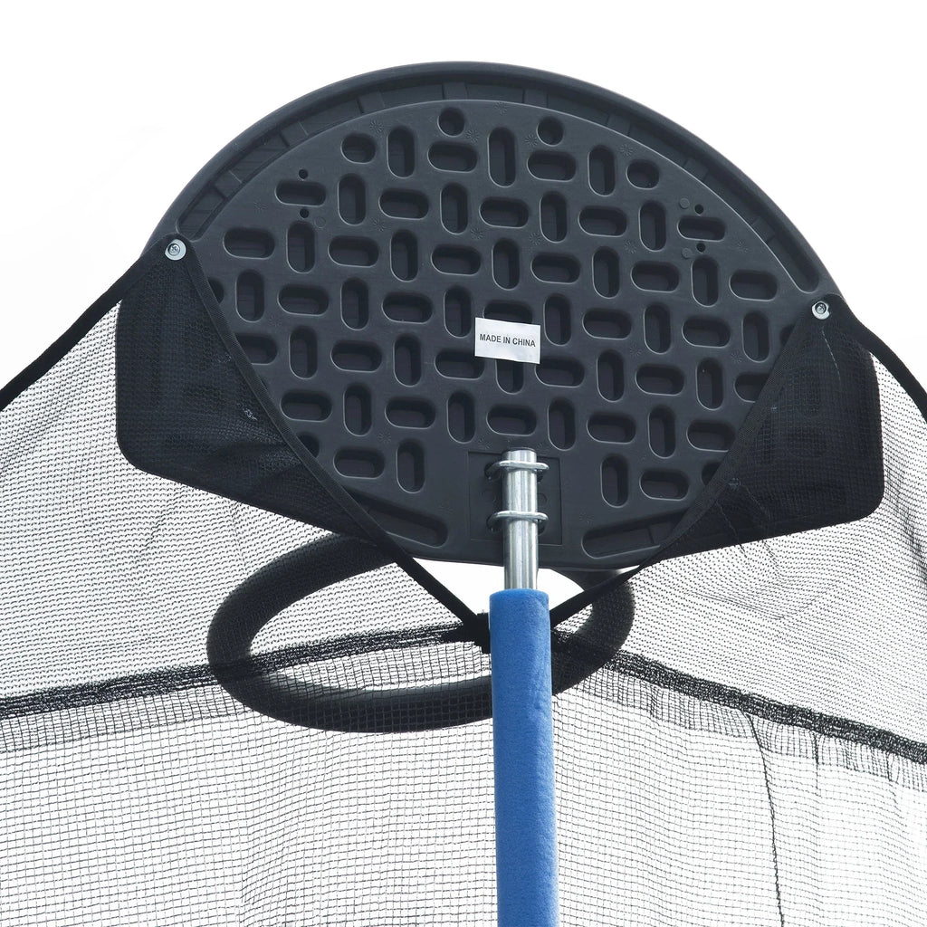 Nouveauté 2026 – Trampoline d'extérieur 4,27 m (14 pi) neuf de avec filet de sécurité, structure tubulaire en acier, échelle et filet de protection - Modèle robuste, bleu