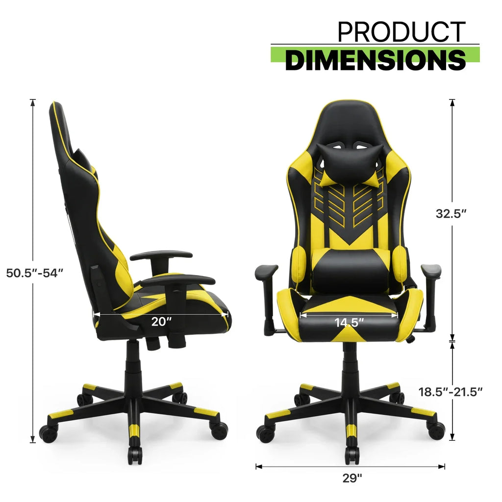 Nouveauté 2026 – Chaise de jeu ergonomique Magshion , chaise de jeu confortable, chaise de bureau en cuir, chaise de jeu pivotante et réglable, bleue