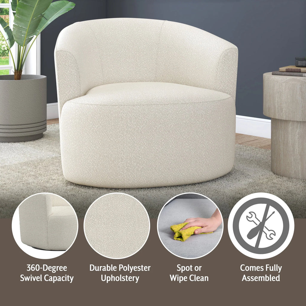 Nouveauté 2026 – Fauteuil pivotant Mainstays Boucle , taupe