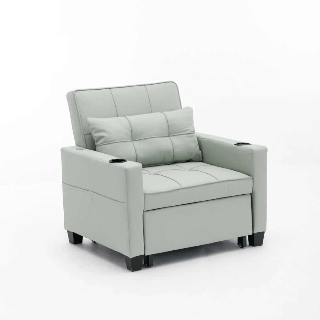 Nouveauté 2026 – Canapé-lit futon convertible , fauteuil-lit multifonctionnel 3 en 1 avec ports USB, dossier inclinable réglable, idéal pour les petits espaces (salon, chambre), revêtement en tissu technique, gris foncé