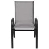 Nouveauté 2026 – Lot de 5 chaises empilables d'extérieur BizChair noires , revêtement Flex Comfort et structure en métal