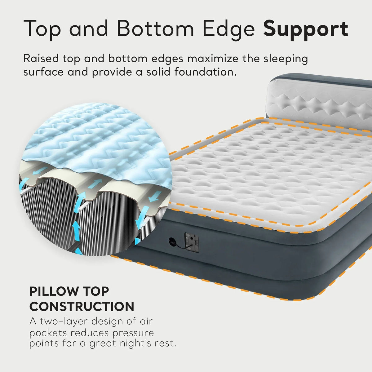 Nouveauté 2026 – Matelas Intex Dura-Beam Deluxe Plush Headbed Queen avec pompe intégrée - Emballage ouvert