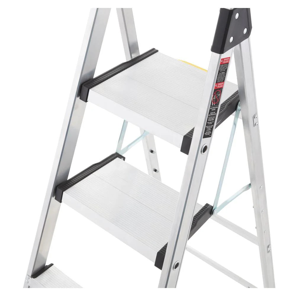 Nouveauté 2026 – Échelle robuste à double plateforme amovible Gorilla Ladders avec nacelle intégrée, 1,7 m, aluminium, multicolore