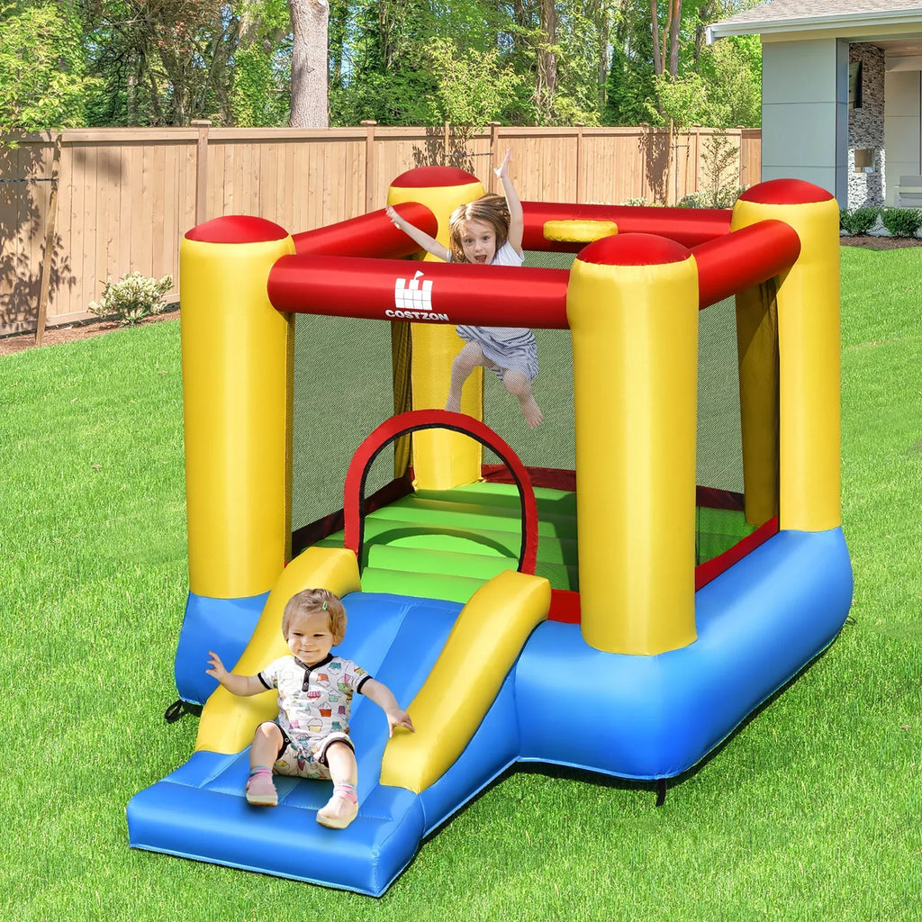 Nouveauté 2026 – Château gonflable Costway pour enfants avec toboggan et souffleur de 480 W