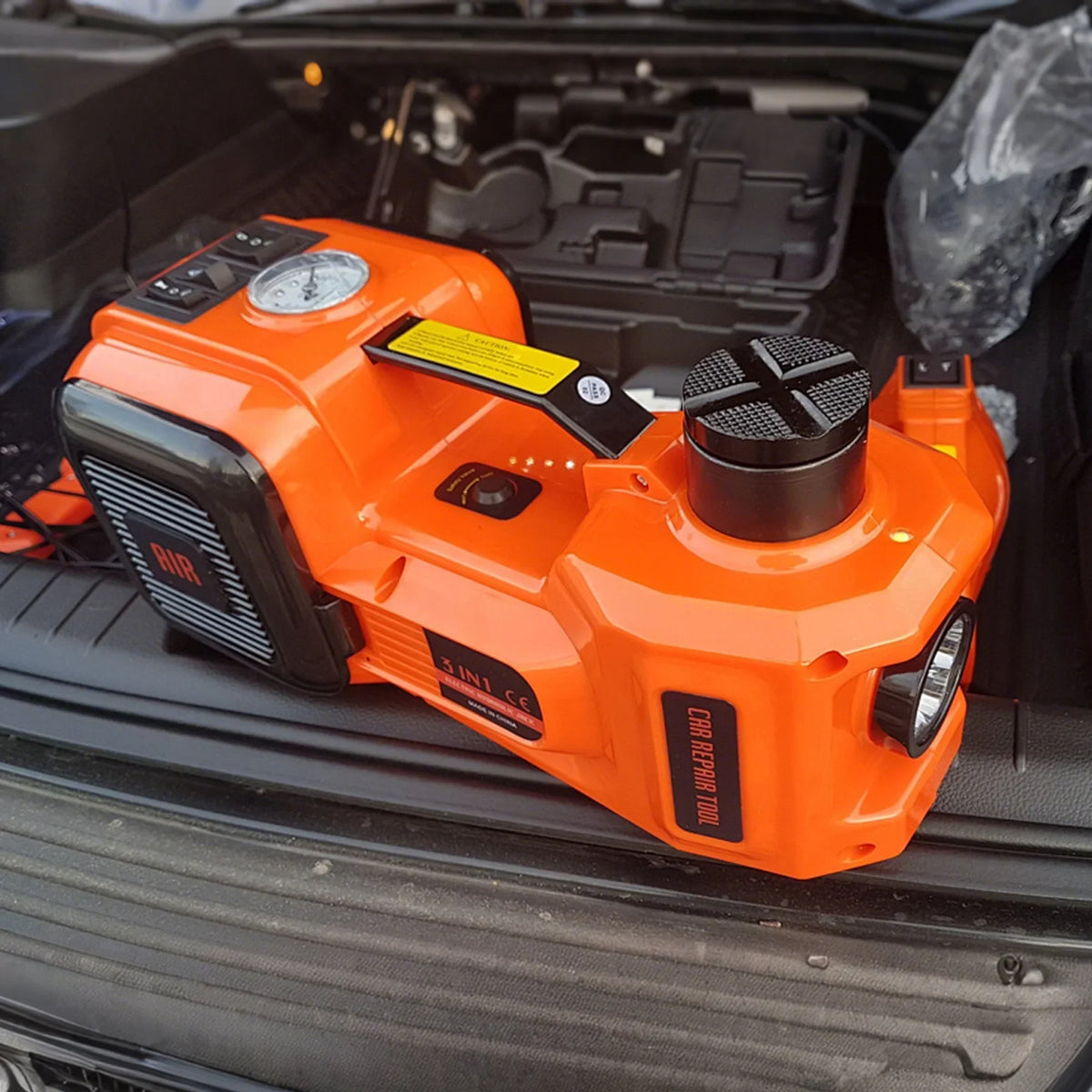 Nouveauté 2026 – Cric hydraulique électrique SZTAA avec compresseur d'air et marteau d'urgence, 5 tonnes (11 023 lb), pour SUV, berlines et camions (changement de pneus, réparations en garage
