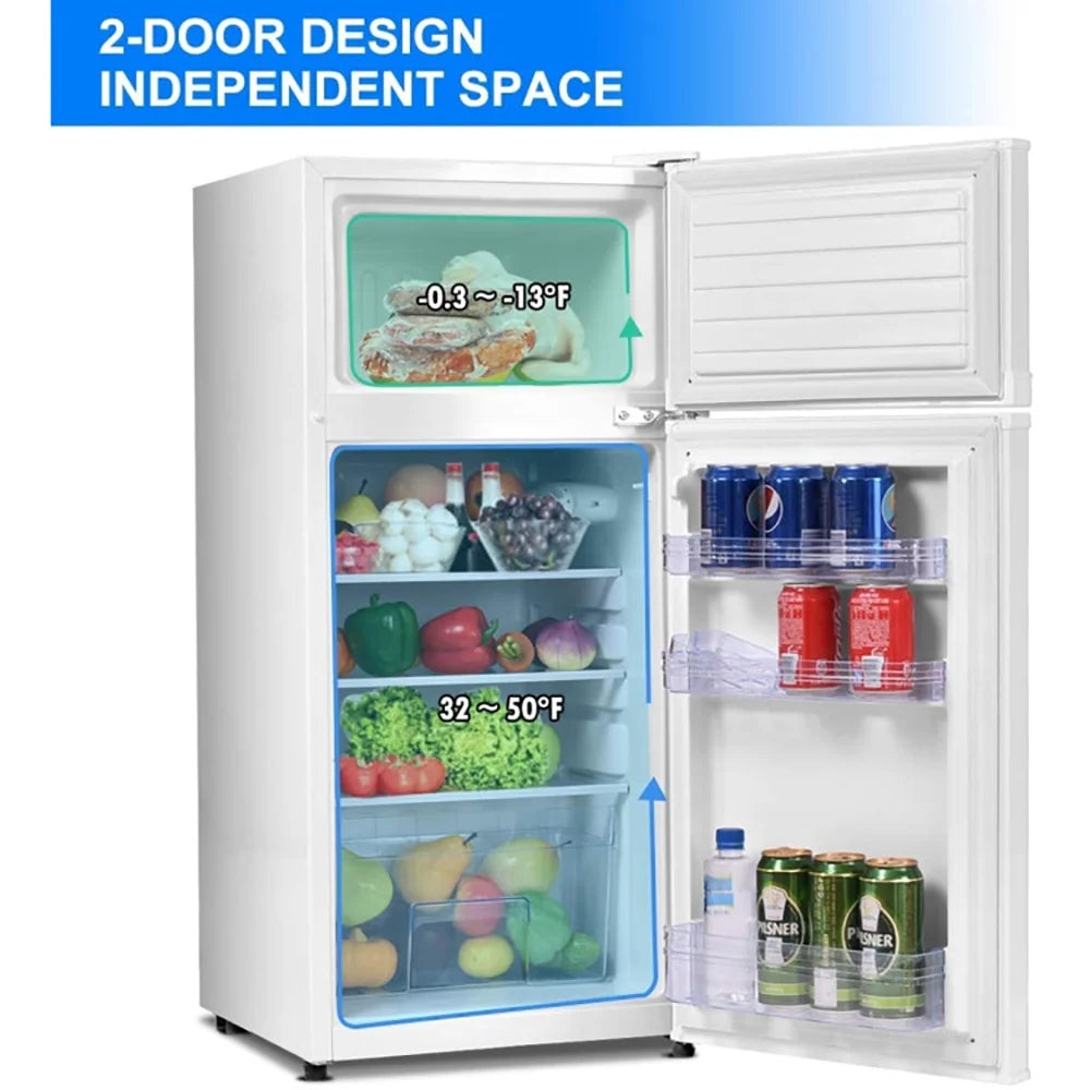 Nouveauté 2026 – Réfrigérateur compact Canddidliike 2 portes, blanc, en tôle laminée à froid, avec congélateur et thermostat réglable