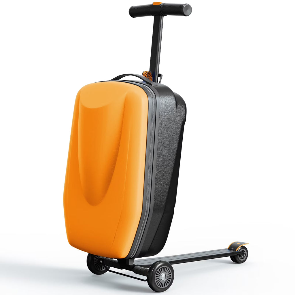Nouveauté 2026 – Muhub - Valise-trottinette 2 en 1 pour enfants et adultes, pliable et à roulettes, bleu clair