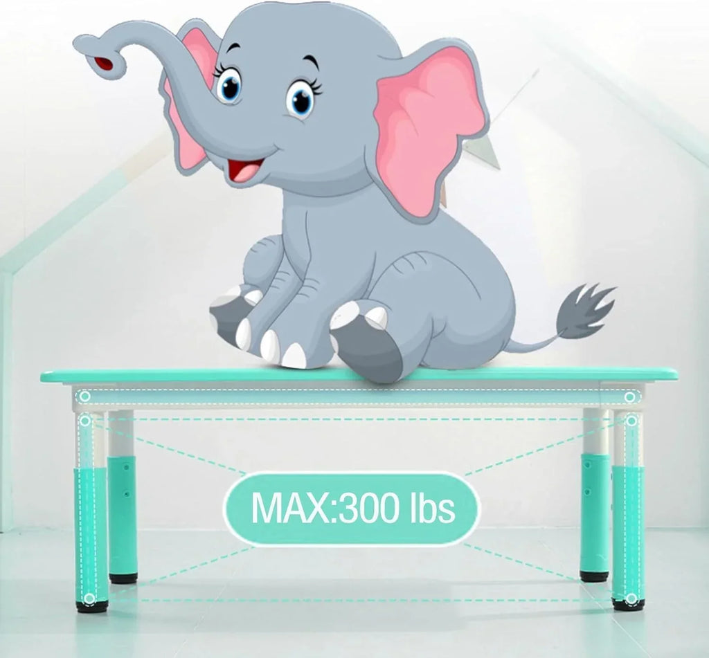 Nouveauté 2026 – Ensemble table et chaises pour enfants TROPOW , table réglable en hauteur pour tout-petits et 6 chaises, table multi-activités avec plateau à motifs graffiti et pieds antidérapants pour les enfants de 2 à 10 ans, idéale pour les gard