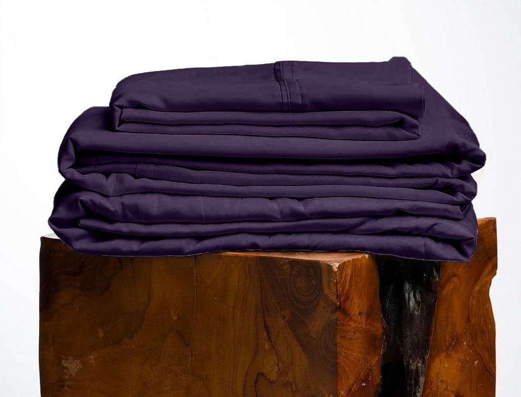Nouveauté 2026 – Parure de lit 4 pièces en coton égyptien Giza 100 % (600 fils/cm²), drap-housse à bonnet profond de 38 cm, satin doux et respirant - Noir, 1 place
