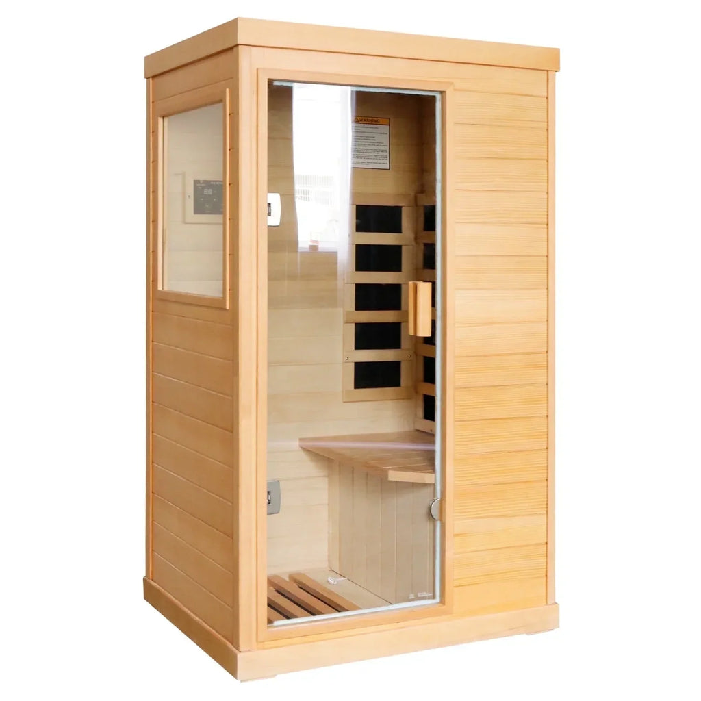 Nouveauté 2026 – Sauna infrarouge lointain OUTEXER 800 W avec résistances en carbone, bois de pruche du Canada, usage intérieur