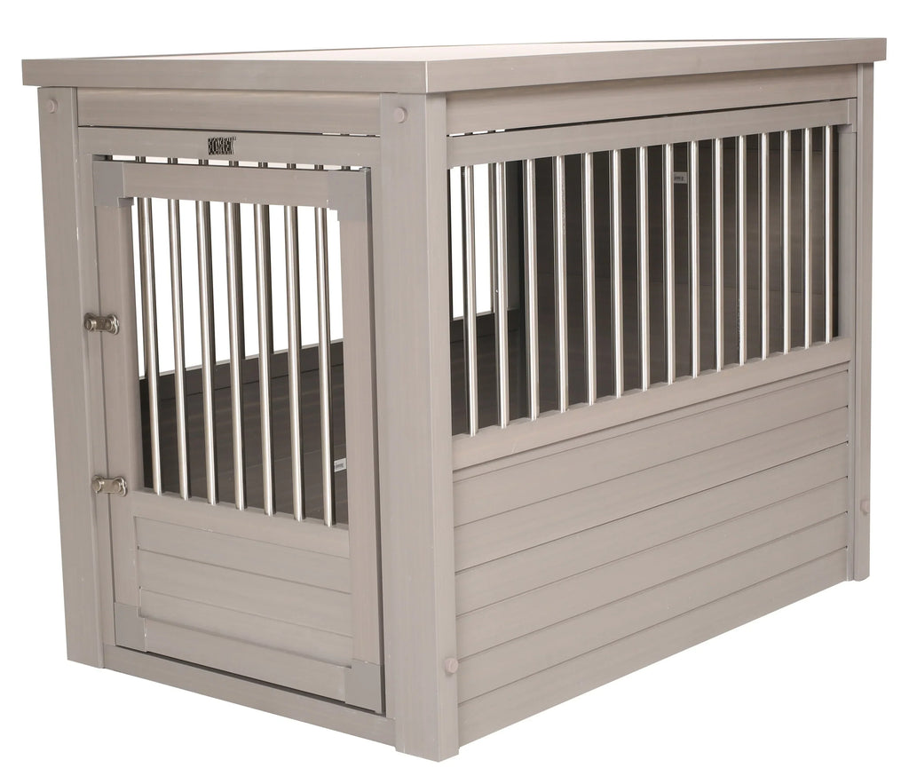 Nouveauté 2026 – Table d'appoint pour cage pour chien ECOFLEX® - Grise, grande taille