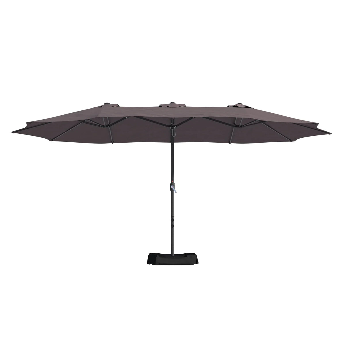 Nouveauté 2026 – Parasol rectangulaire Mondawe 4,57 m (15 pi) avec base et éclairage LED beige