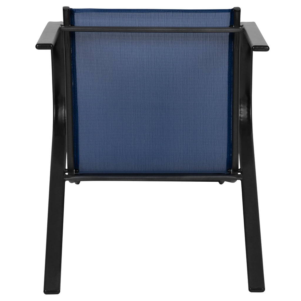 Nouveauté 2026 – Lot de 5 chaises empilables d'extérieur BizChair noires , revêtement Flex Comfort et structure en métal