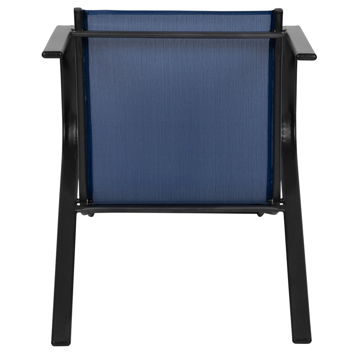 Nouveauté 2026 – Lot de 5 chaises empilables d'extérieur BizChair noires , revêtement Flex Comfort et structure en métal